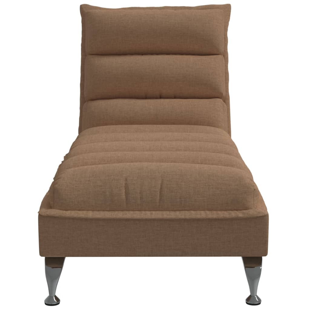 Chaiselongue mit Kissen Hellgrau Stoff