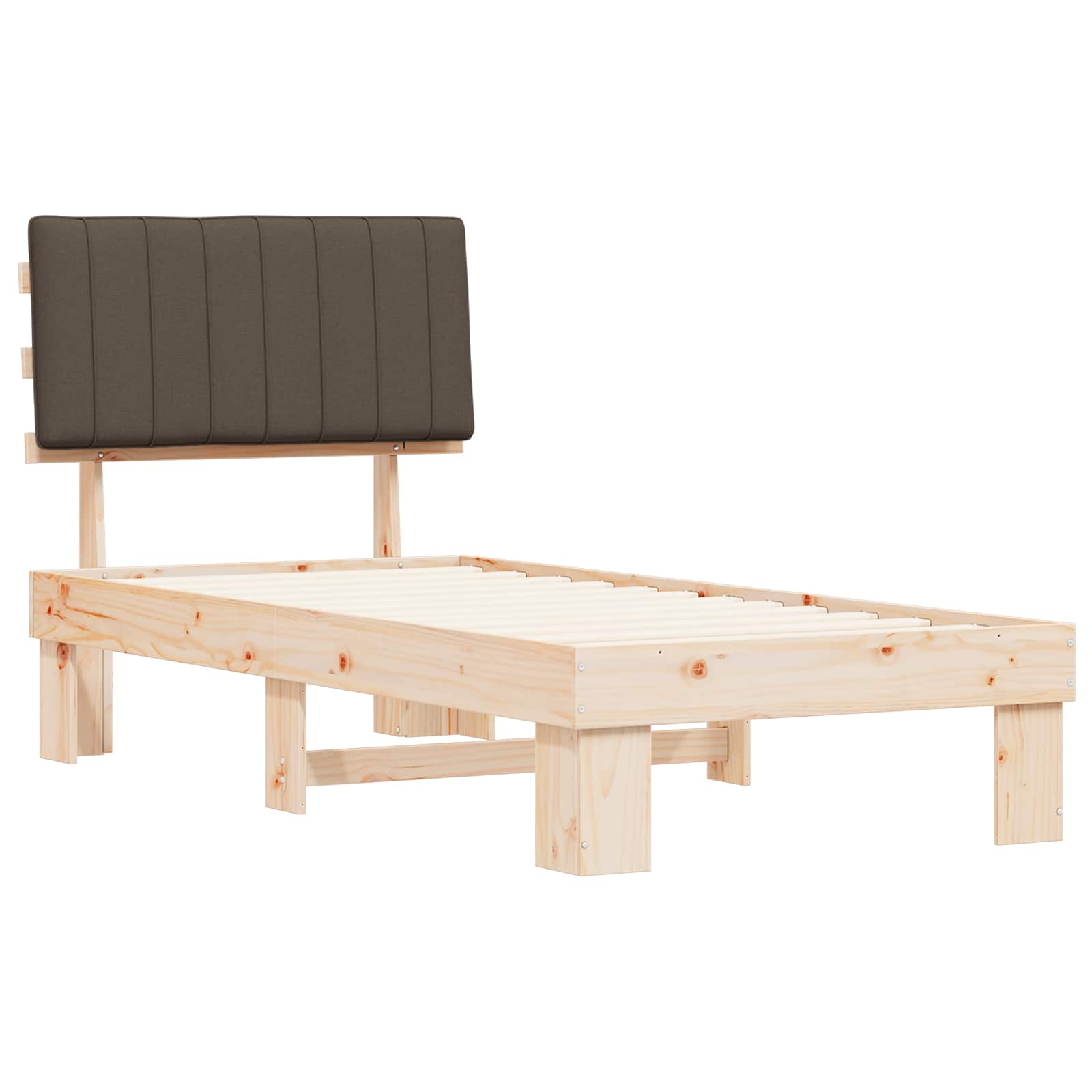 Bettgestell mit gepolstertem Kopfteil Hellgrau 200 x 200 cm