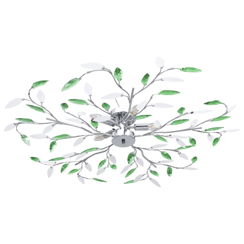 Deckenleuchte mit Acrylglas-Blätter für 5 x E14-Lampen Weiß