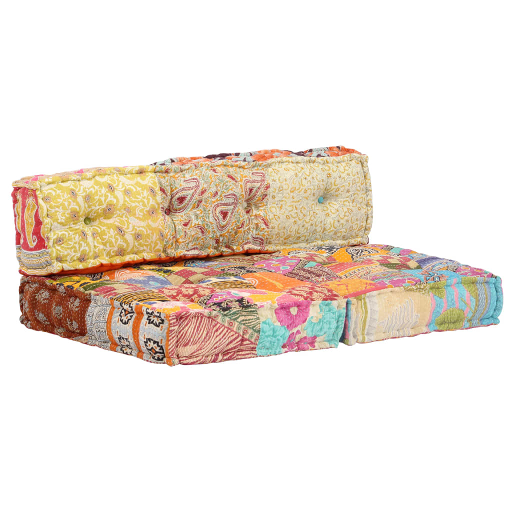 2-Sitzer Modularer Pouf Patchwork Stoff