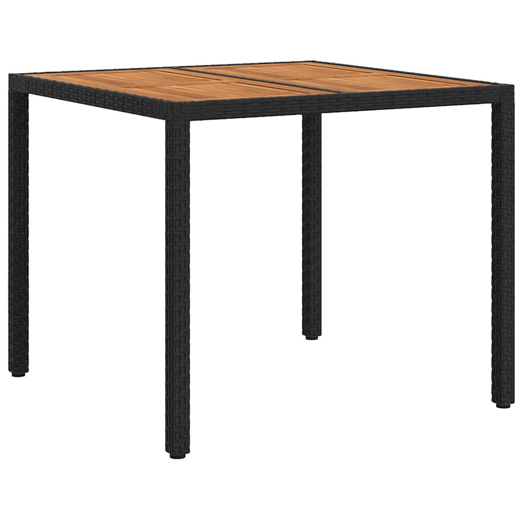 Gartentisch 150x90x75 cm Hartglas und Poly Rattan Grau