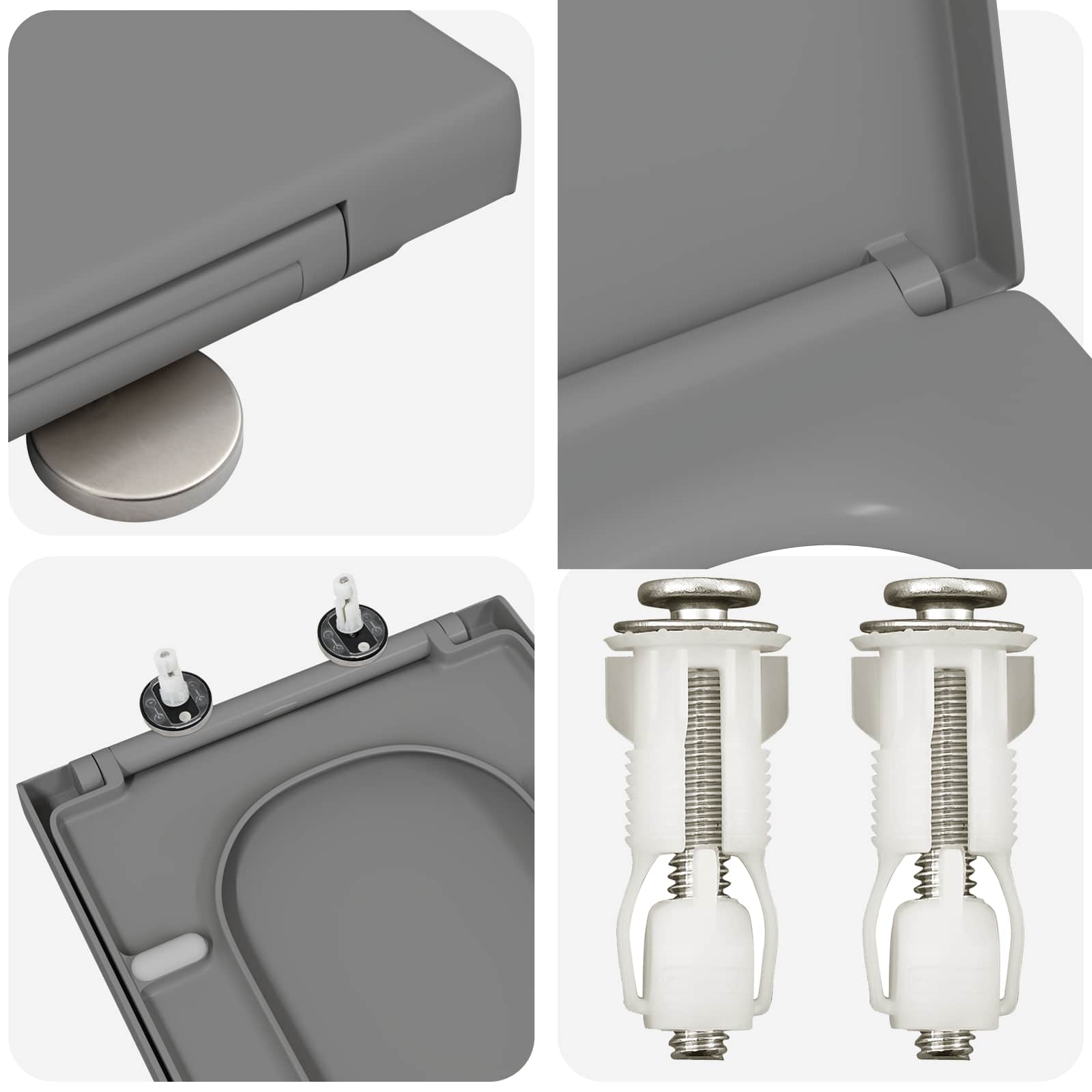 Toilettensitz Anthrazit 47,5 x 35 x 3,6 cm Duroplast