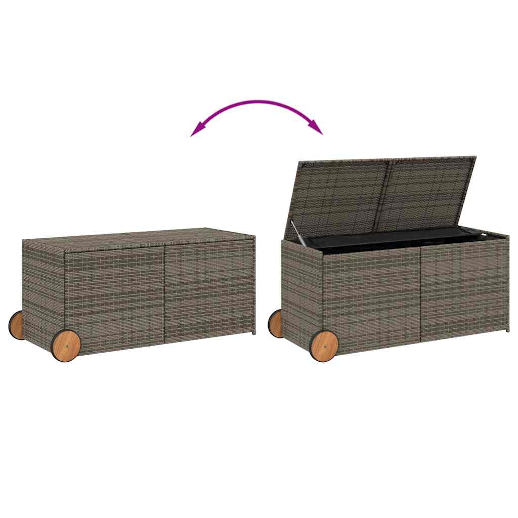 Gartentruhe Schwarz 283L Poly Rattan