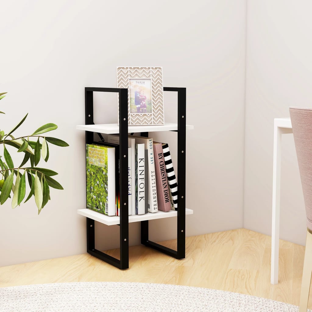 Bücherregal 2 Fächer Weiß 40x30x70 cm Holzwerkstoff