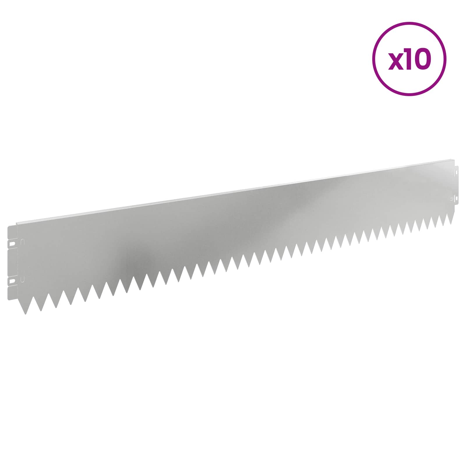 Raseneinfassung 10 pcs 103 x 10 cm Stahl Schwarz