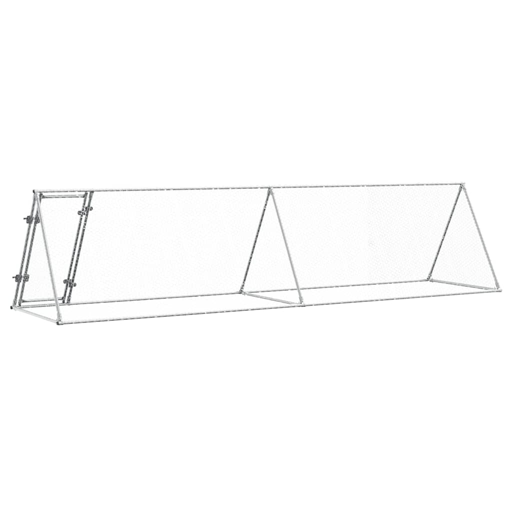 Hühnerkäfig Silbern 200x105x91 cm Verzinkter Stahl