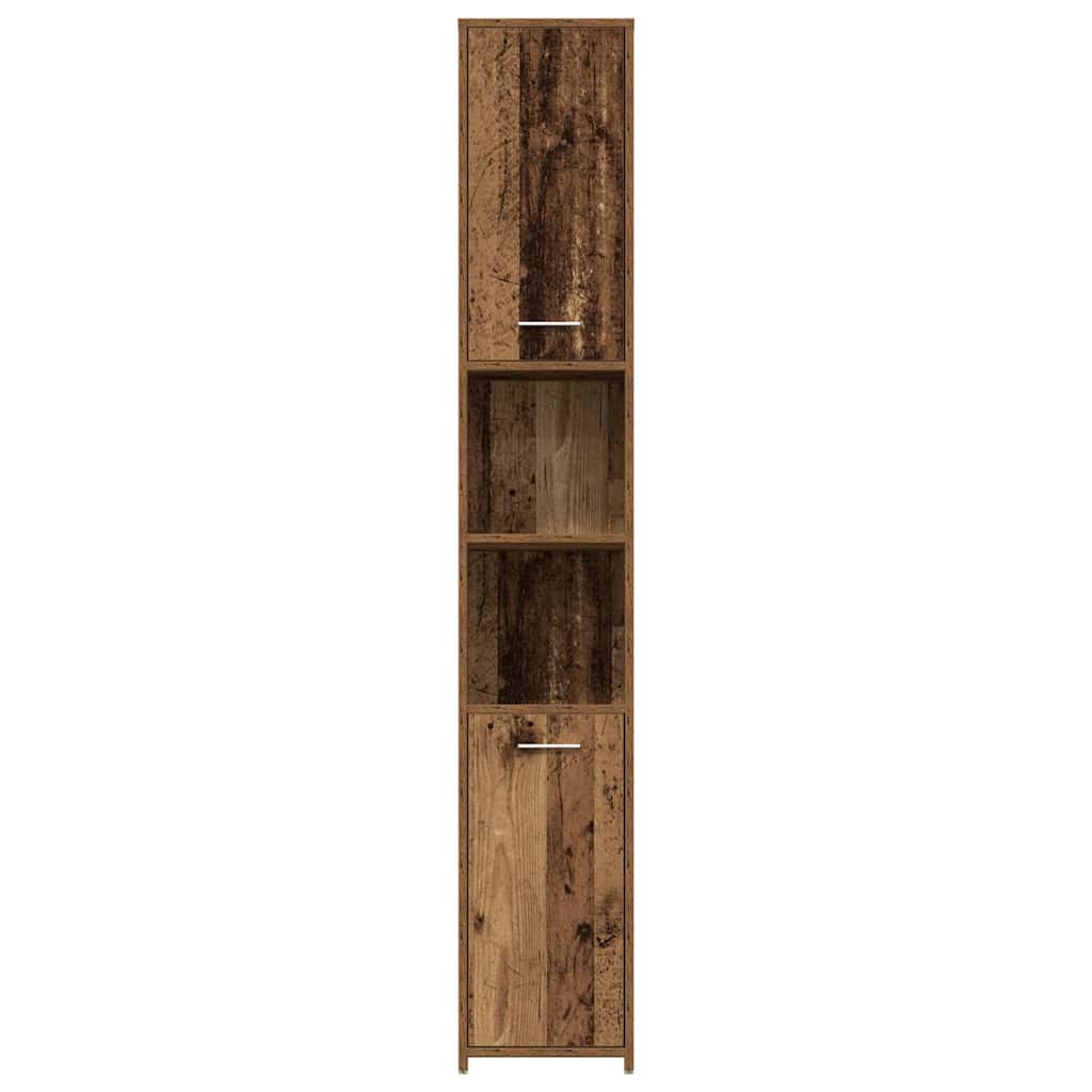 Badezimmerschrank Weiß 30x30x183,5 cm Holzwerkstoff