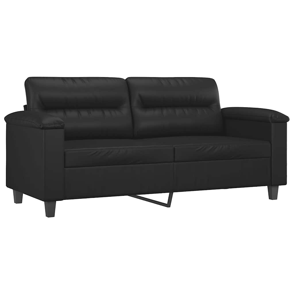 2-Sitzer-Sofa mit Zierkissen Weinrot 120 cm Kunstleder