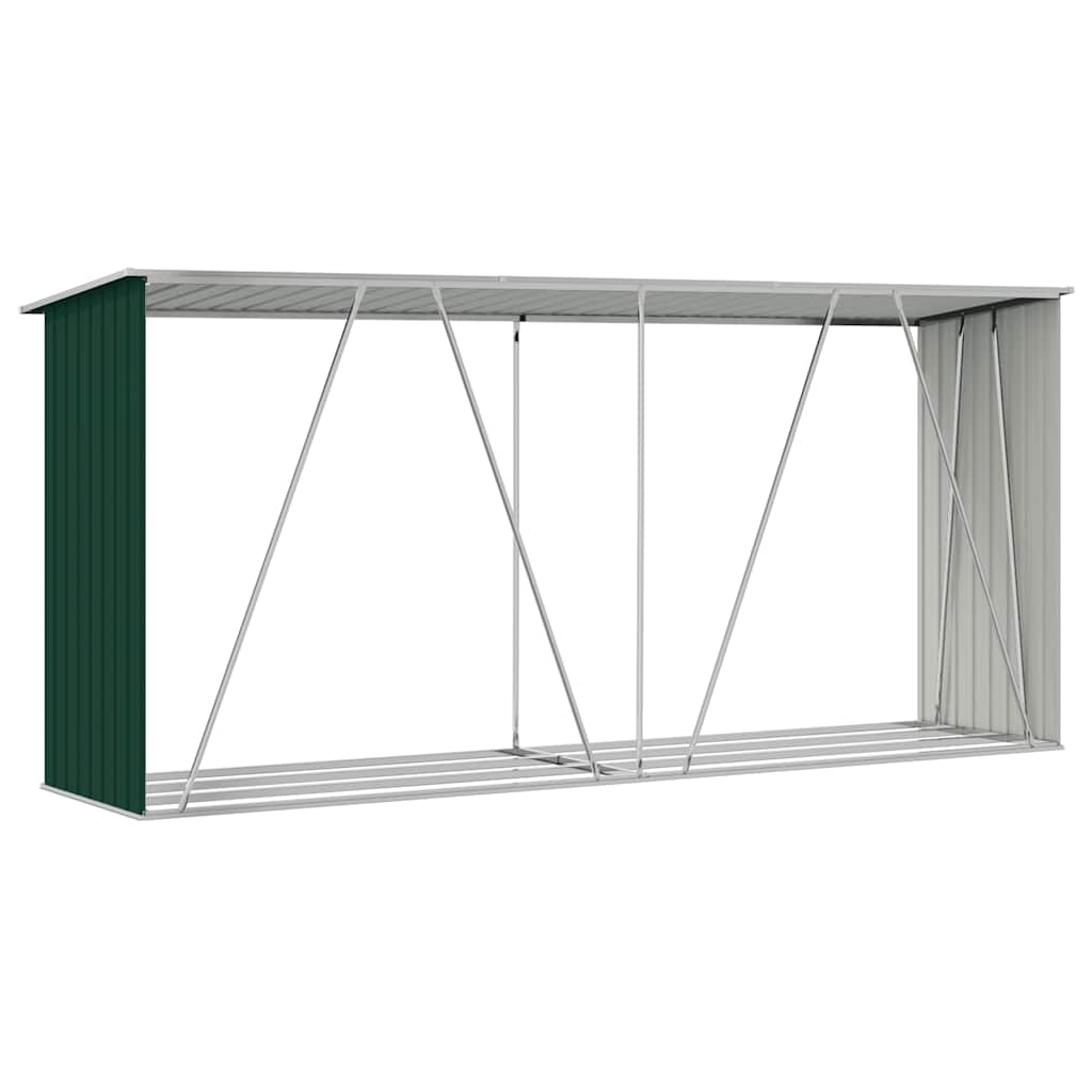 Brennholzlager aus verzinktem Stahl 330x84x152 cm Grau