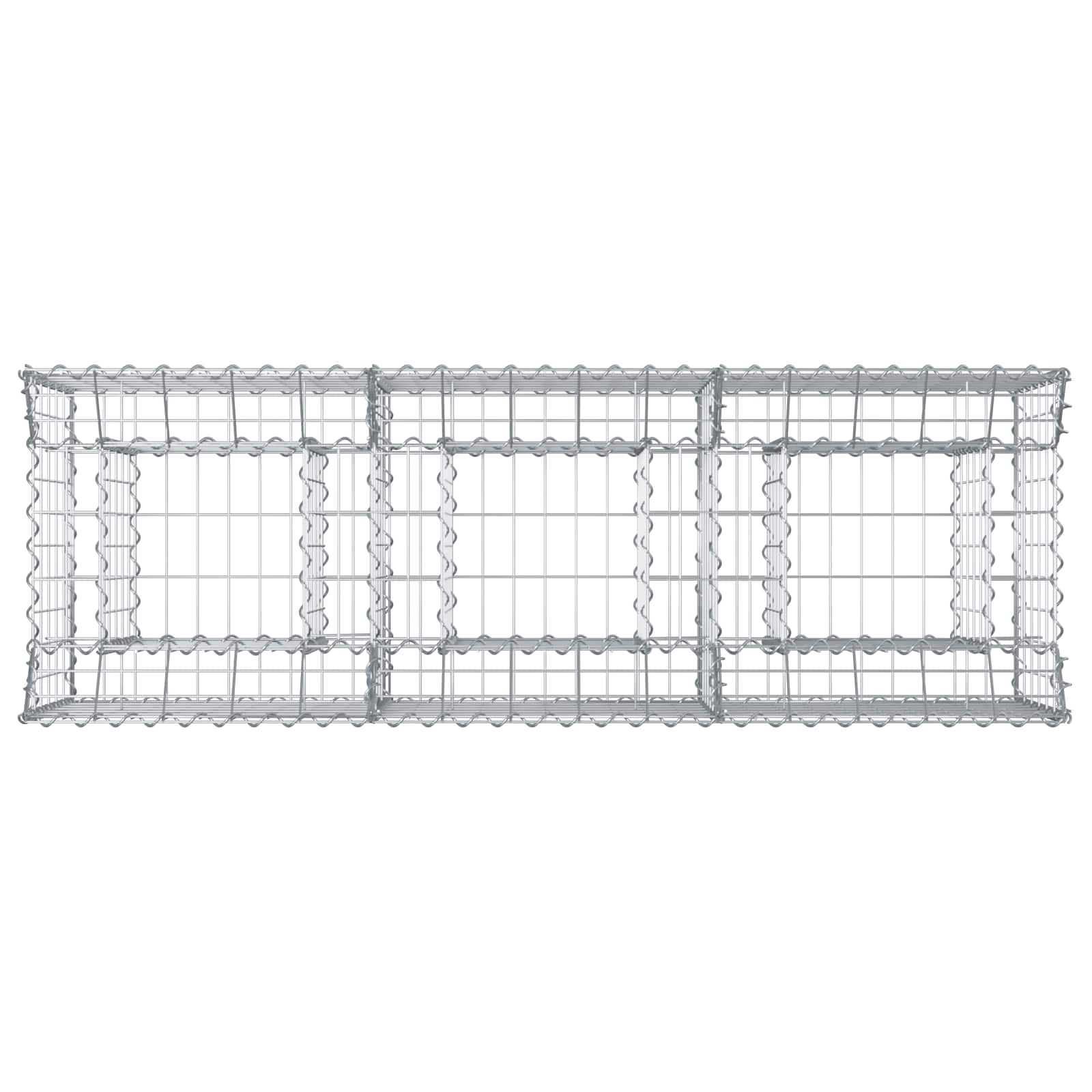 Gabionen-Hochbeet 2 pcs Silber