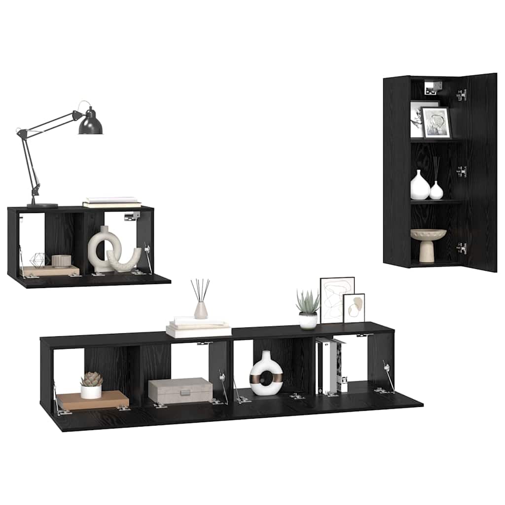 4-tlg. TV-Schrank-Set Sonoma-Eiche Holzwerkstoff