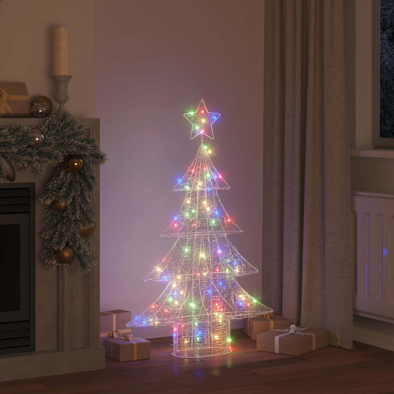 Weihnachtsbaum mit 100 LEDs Warmweiß 120 cm Acryl