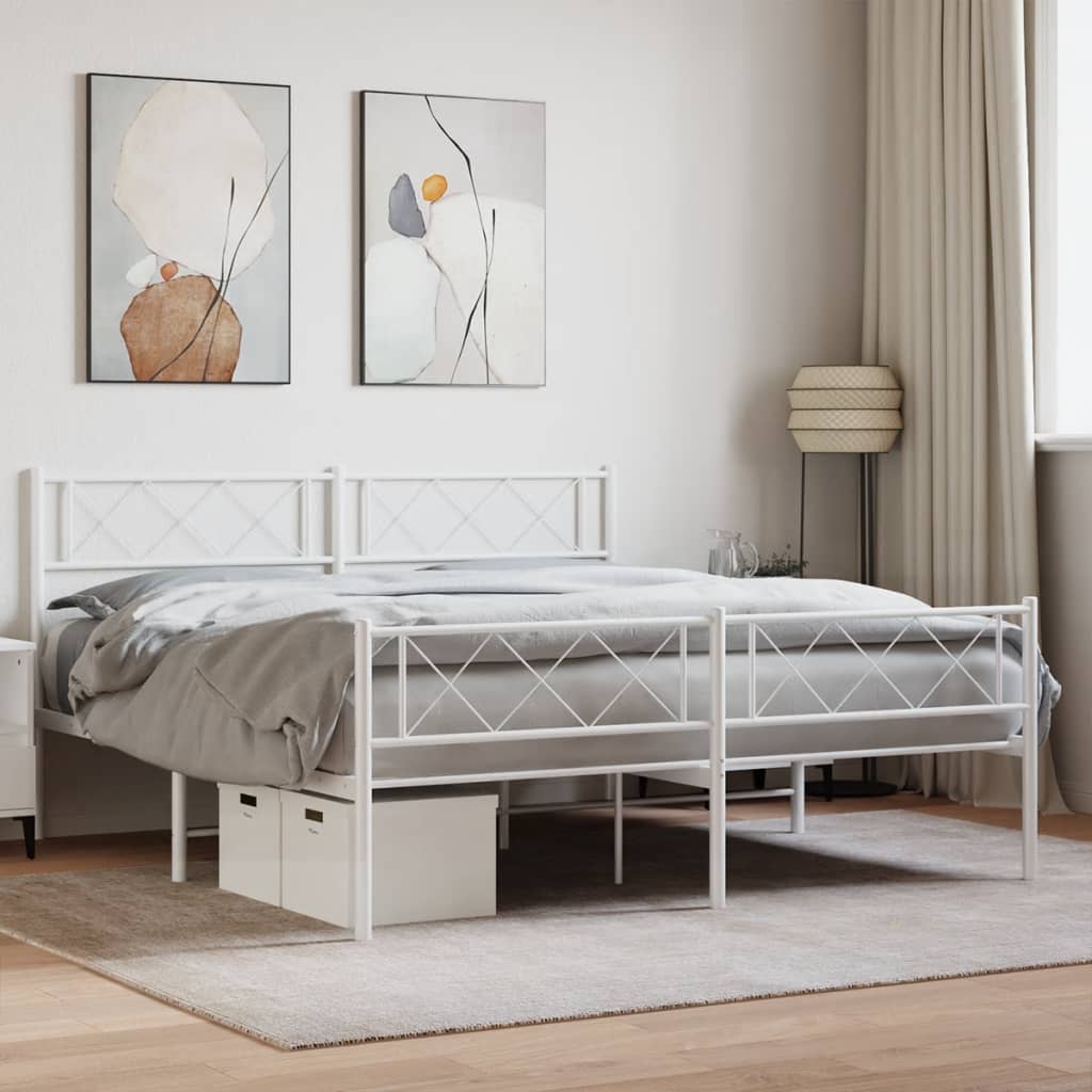 Bettgestell mit Kopfteil Metall Schwarz 100x190 cm