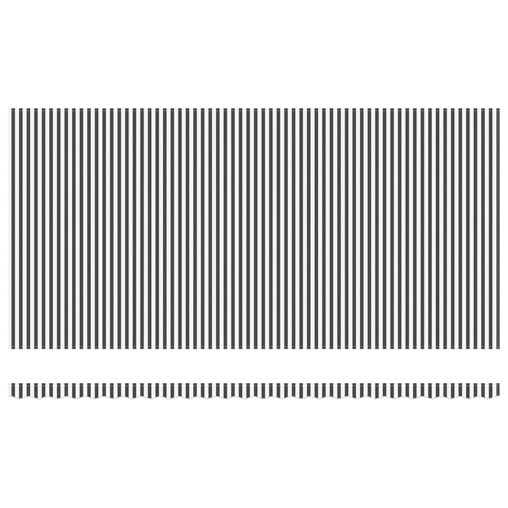 Markise Manuell Einziehbar mit LED 300x250 cm Blau und Weiß