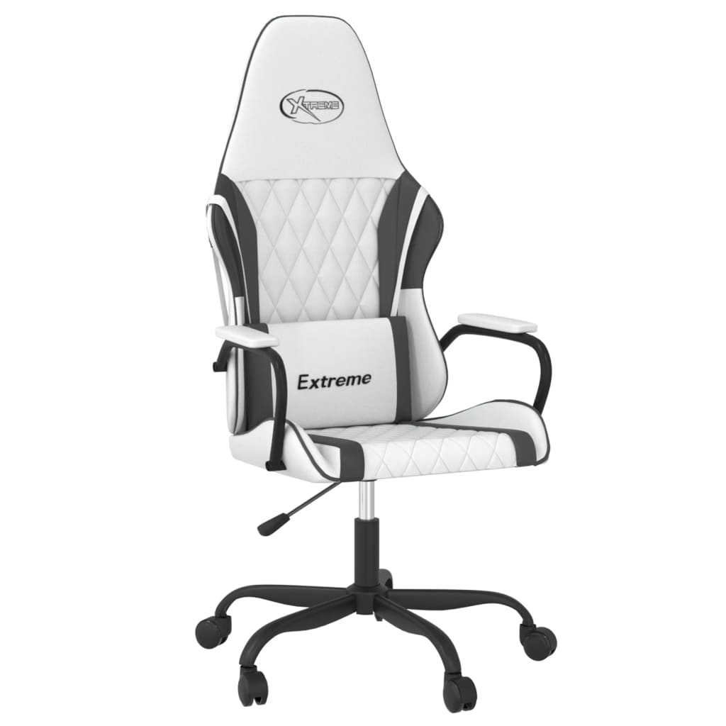 Gaming-Stuhl mit Massagefunktion Schwarz und Blau Kunstleder