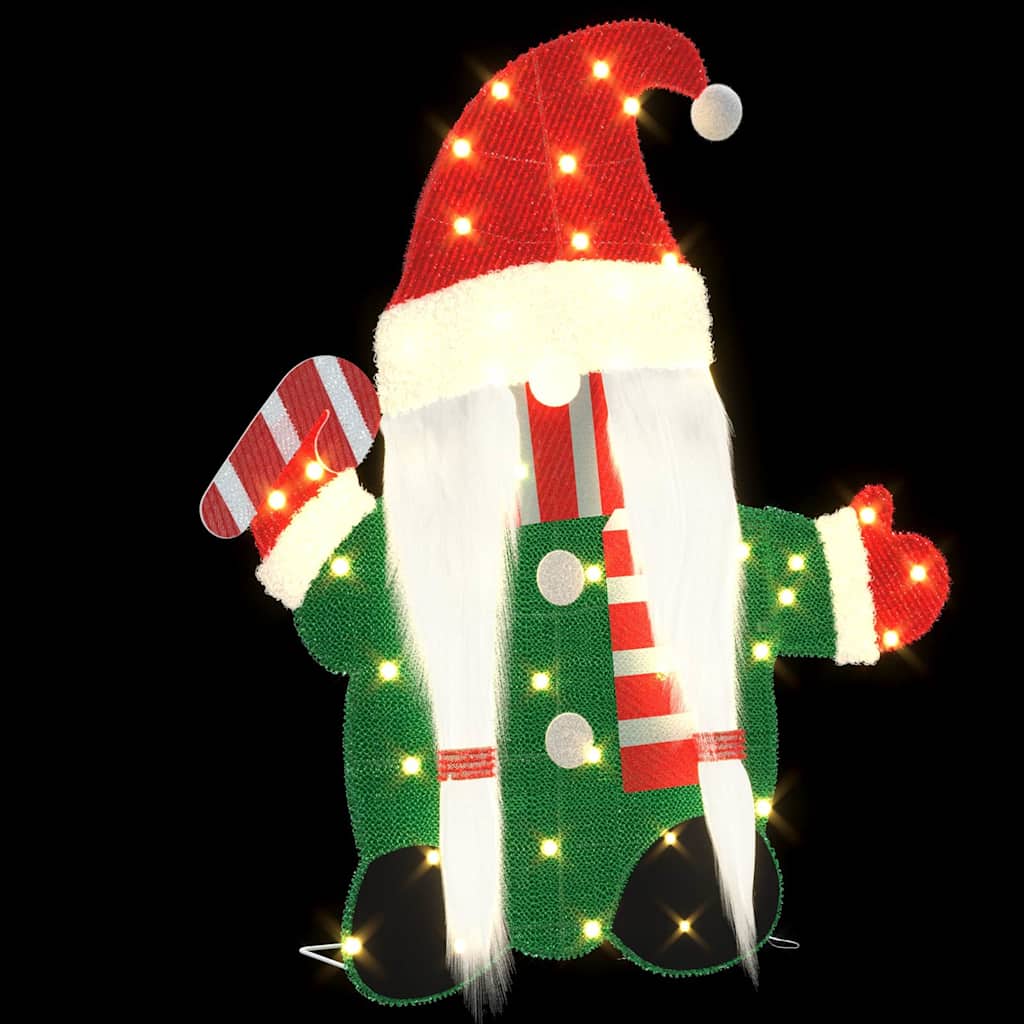 Beleuchteter Weihnachtsmann Warmes Weiß 70 x 62 cm Lamé-Stoff