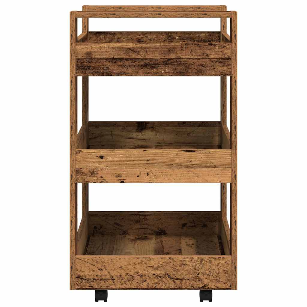 Küchenwagen Weiß 60x45x80 cm Holzwerkstoff