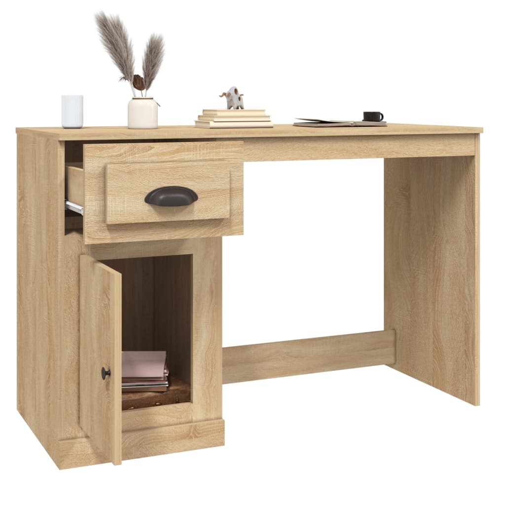 Schreibtisch mit Schublade Weiß 115x50x75 cm Holzwerkstoff