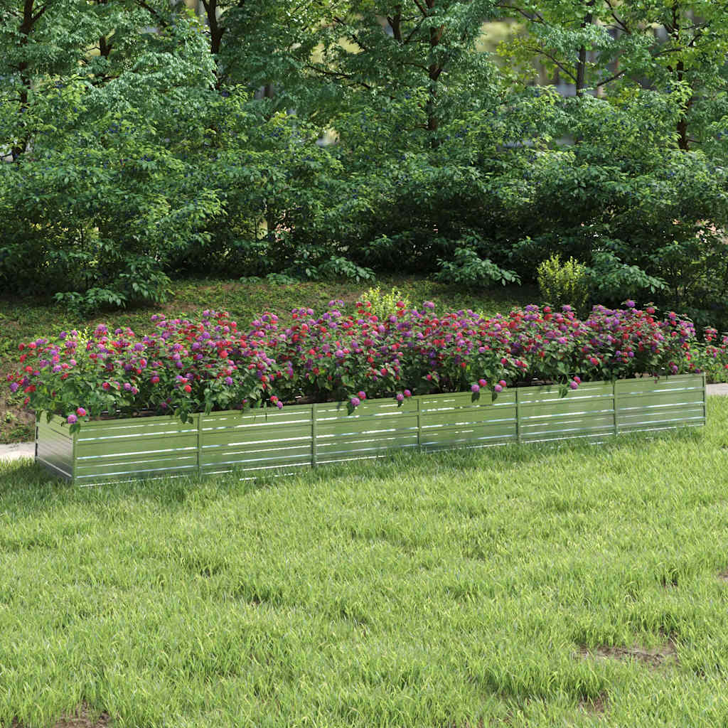 Garten-Hochbeet 160x80x77 cm Verzinkter Stahl Silbern