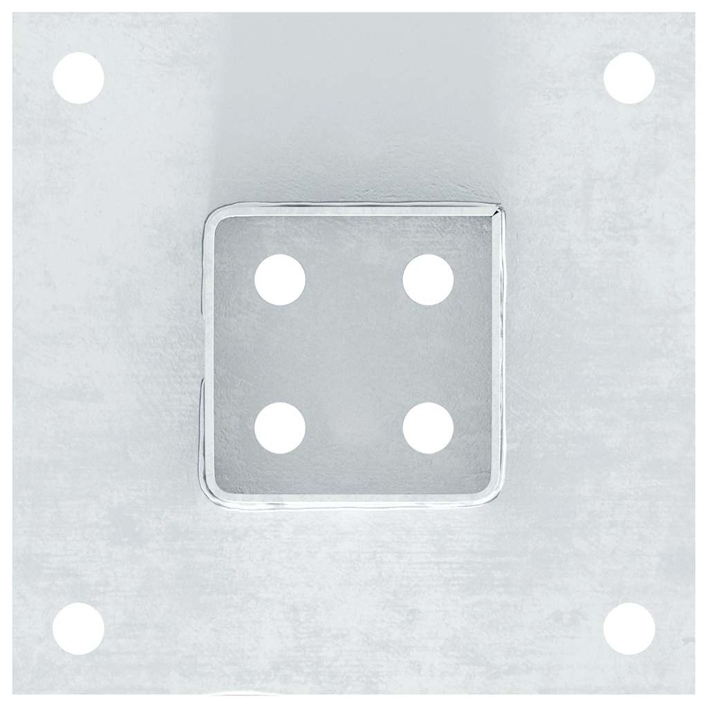Pfostenträger Quadratisch 4Stk. Silber 46x46mm Verzinkter Stahl