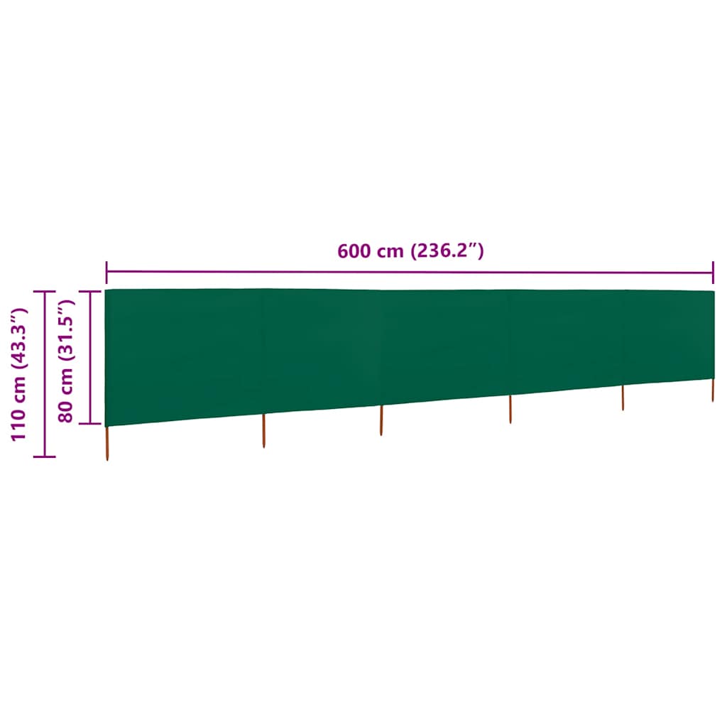 3-teiliges Windschutzgewebe 400 x 120 cm Weiß