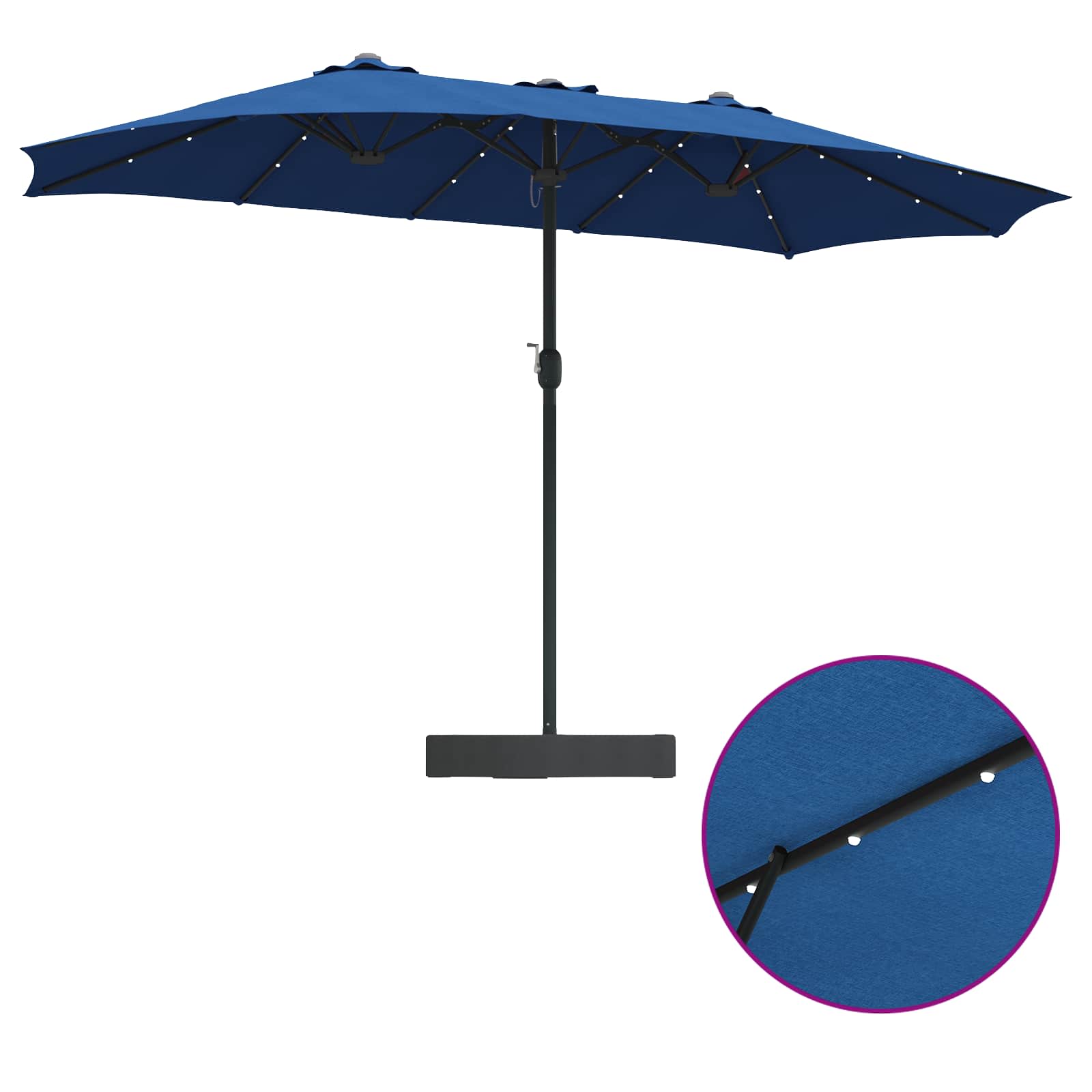 Garten-Sonnenschirm Sand und Anthrazit 385 x 209 x 244 cm