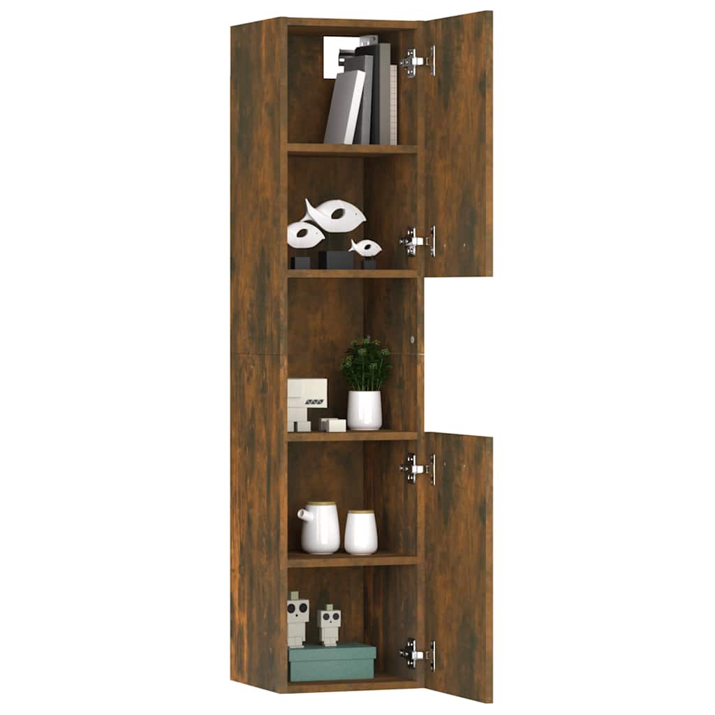 Badezimmerschrank Weiß 30x30x130 cm Holzwerkstoff