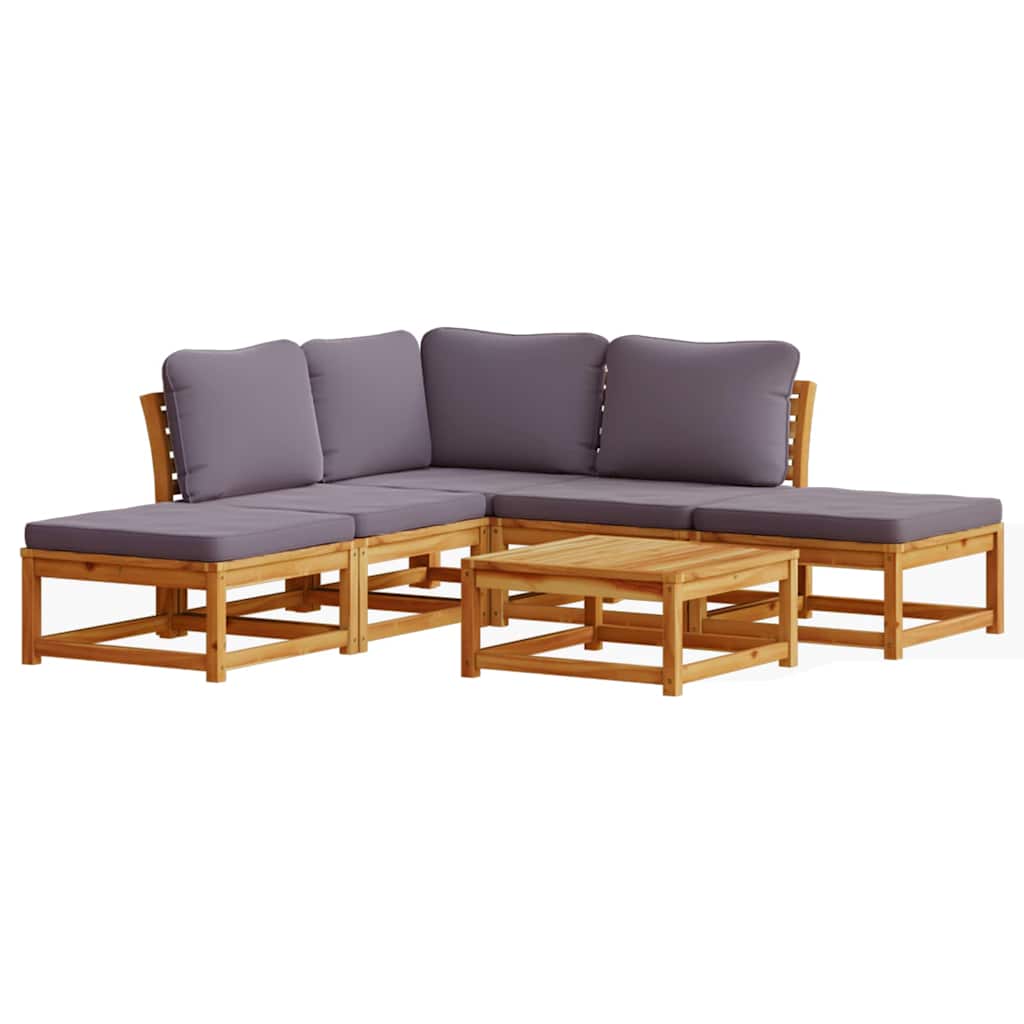 4-tlg. Garten-Lounge-Set mit Kissen Massivholz Akazie