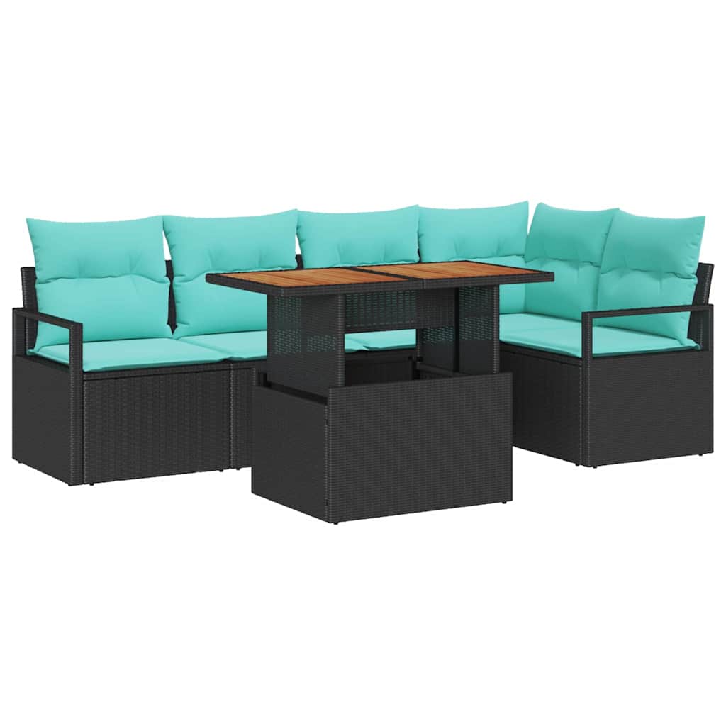 Garten Essgruppe mit Kissen 6 pcs Grau und Marineblau