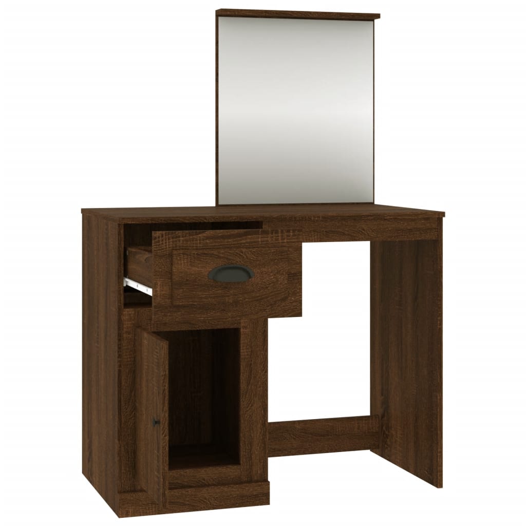 Schminktisch mit Spiegel Weiß 90x50x132,5 cm Holzwerkstoff