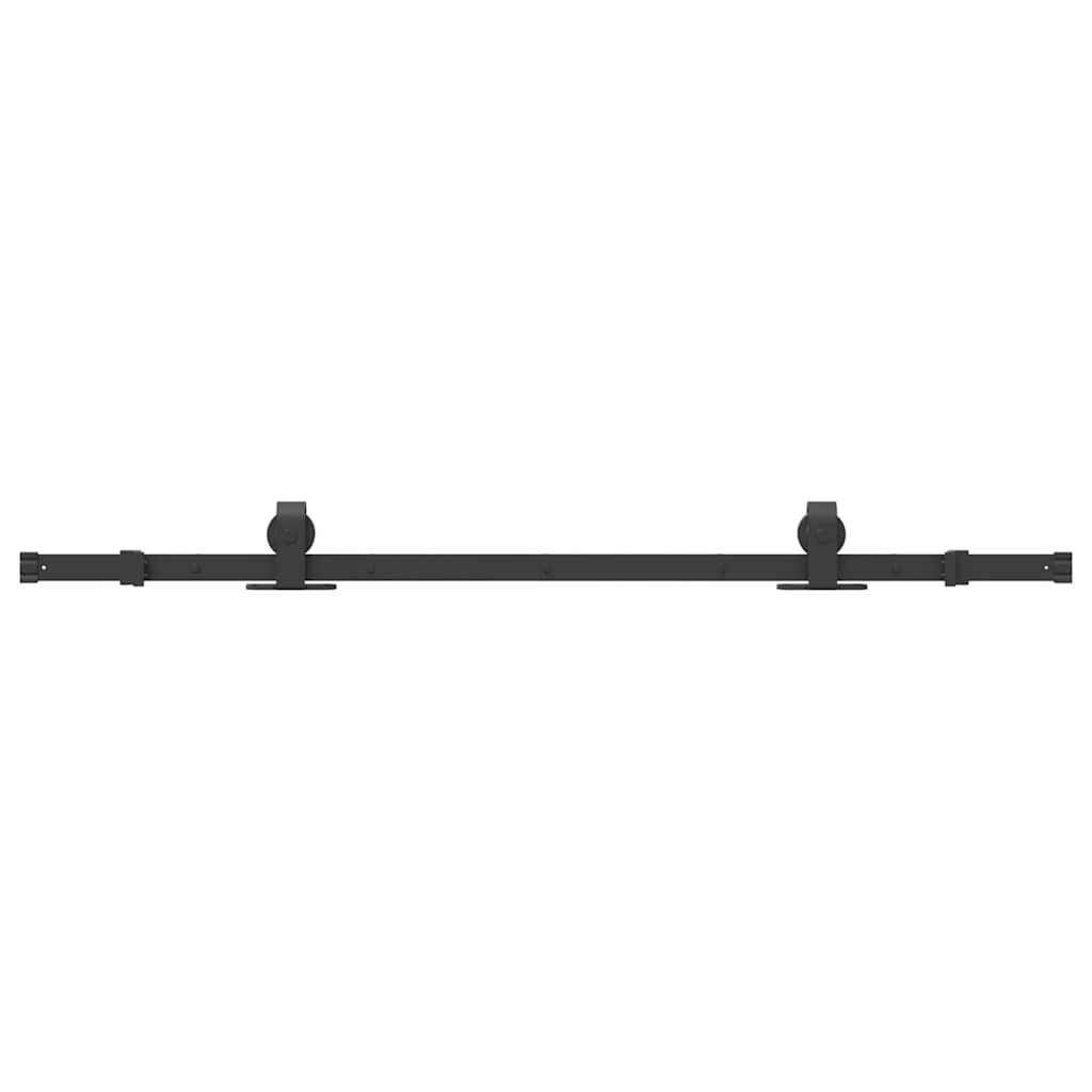 Schiebetürbeschlag-Set 183 cm Stahl Schwarz