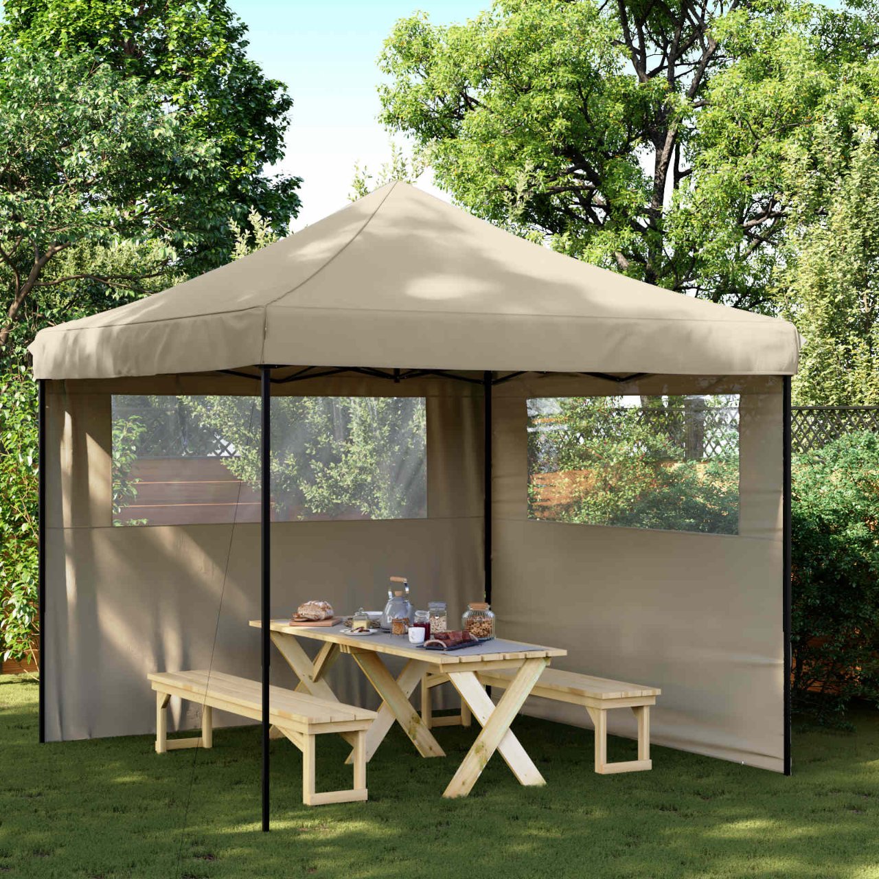 Partyzelt Faltbar Pop-Up Schwarz 292x292x315 cm