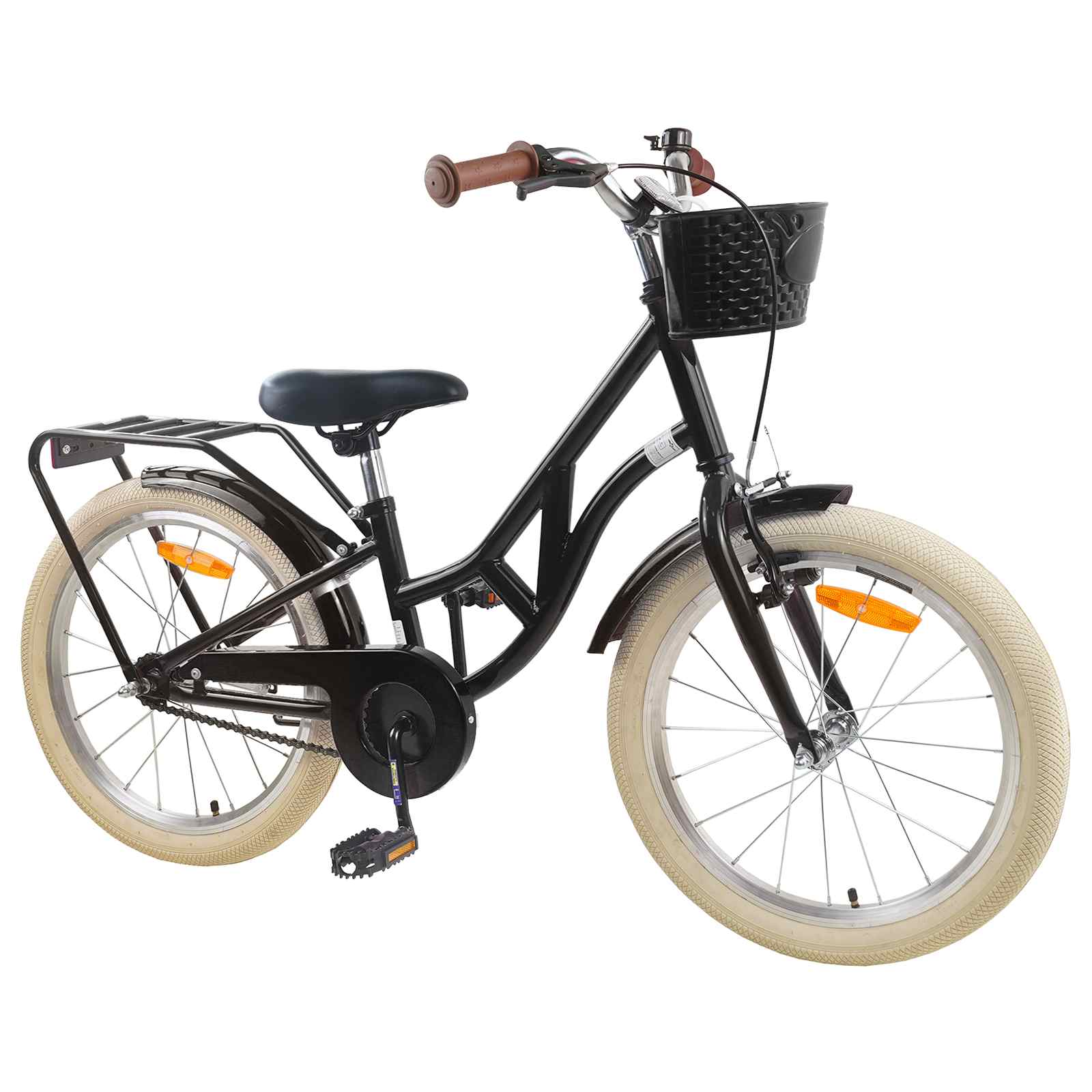 Kinderfahrrad 20 Zoll für 6-11 Jahre alt Schwarz