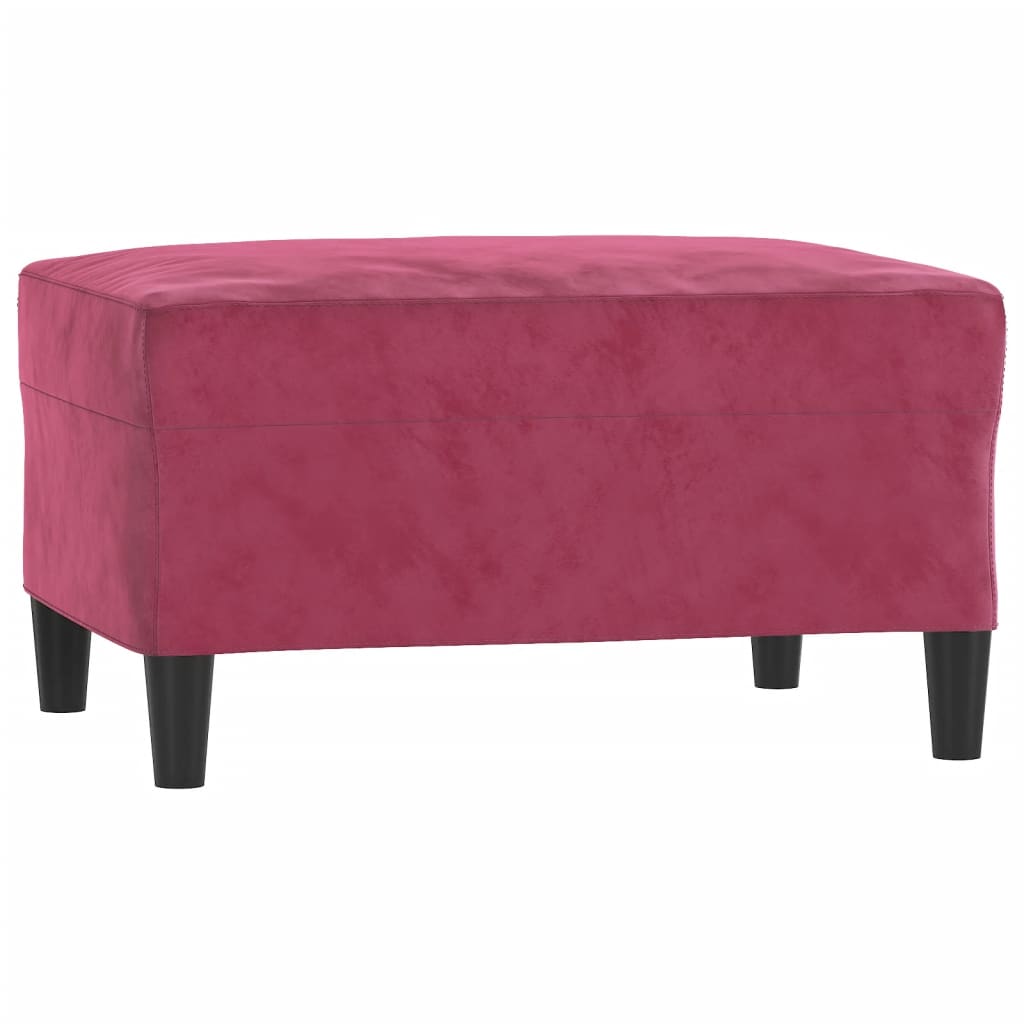 3-tlg. Sofagarnitur mit Kissen Rosa Samt