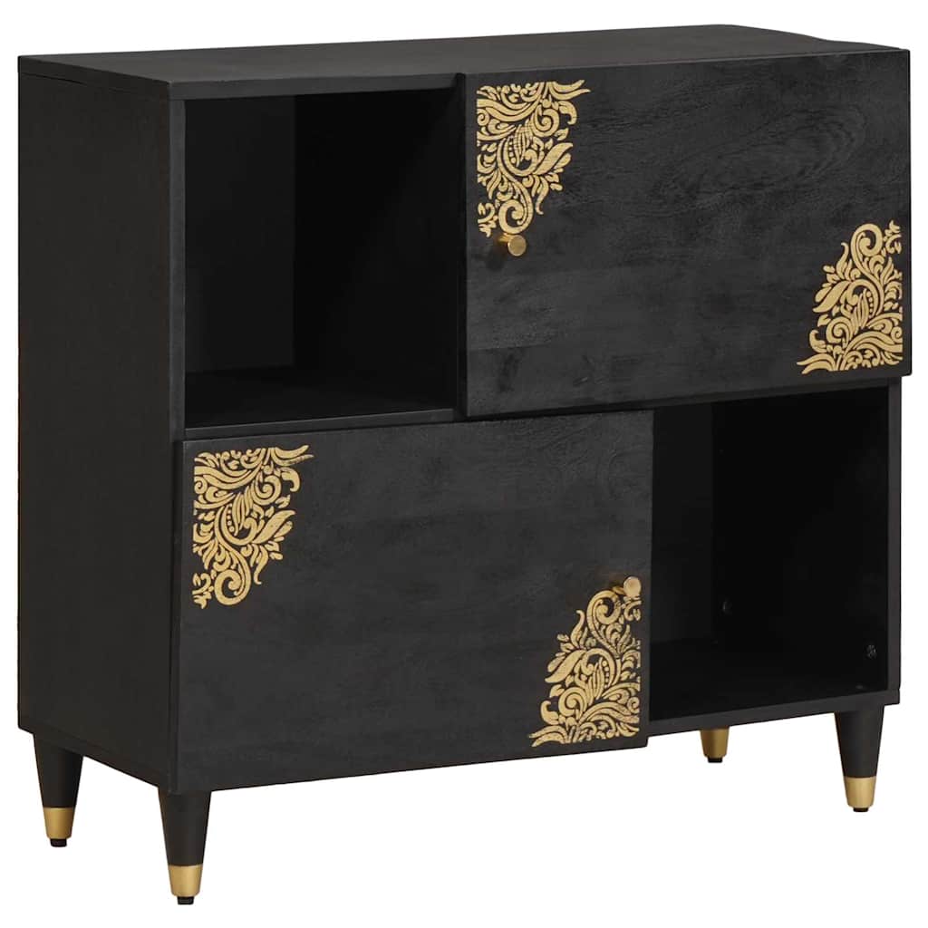 Sideboard mit Regal Braun 80 x 33 x 75 cm Massivholz Mango