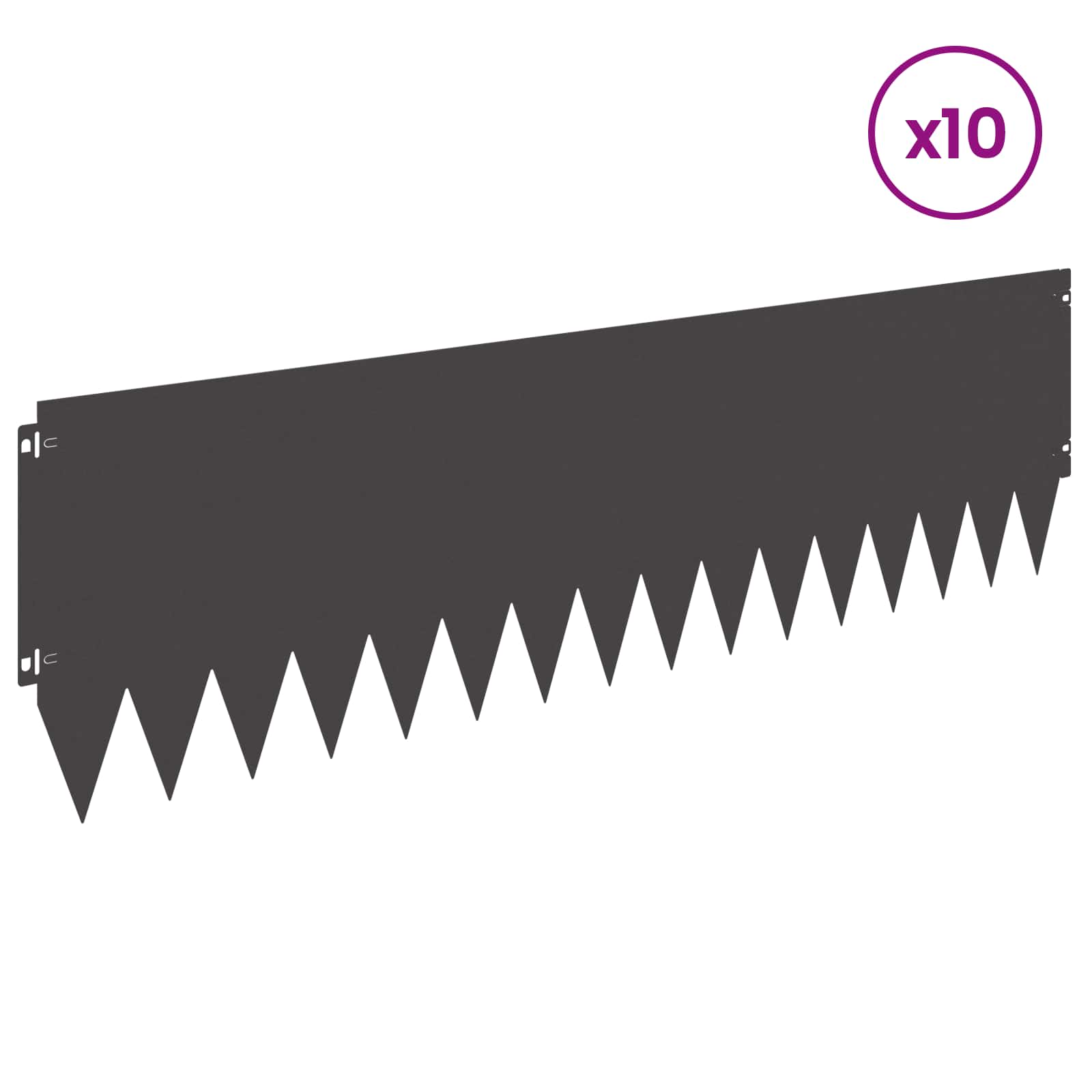 Raseneinfassung 10 pcs 103 x 10 cm Stahl Schwarz