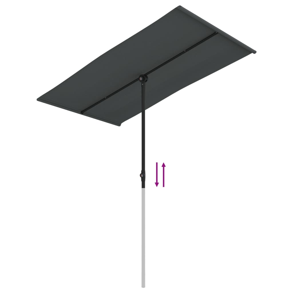 Sonnenschirm mit Aluminium-Mast 180x110 cm Bordeauxrot
