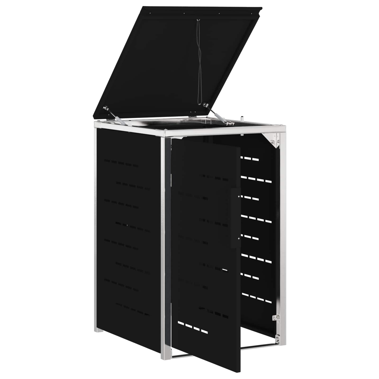 Mülltonnenbox for 2 Bins 240L Edelstahl Schwarz