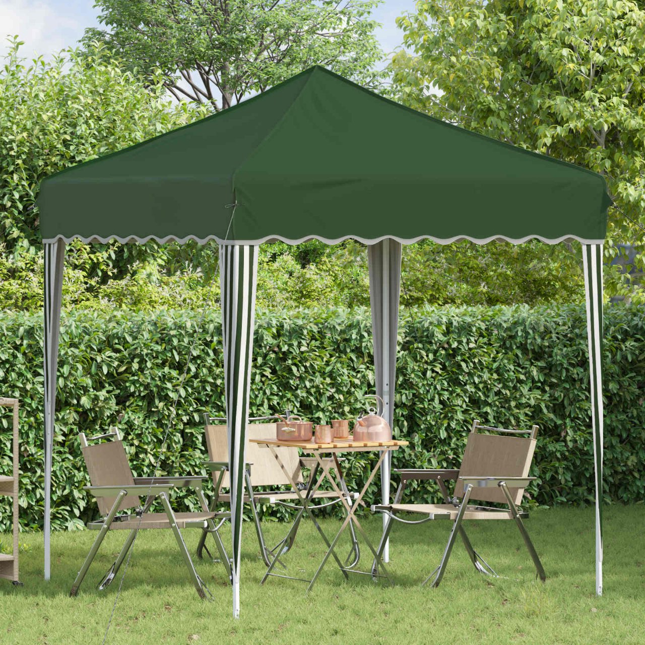 Pop-up Partyzelt 195 x 195 x 245 cm Creme Oxford-Stoff