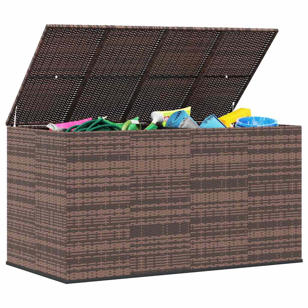 Garten-Kissenbox PE Rattan 100x49x103,5 cm Schwarz