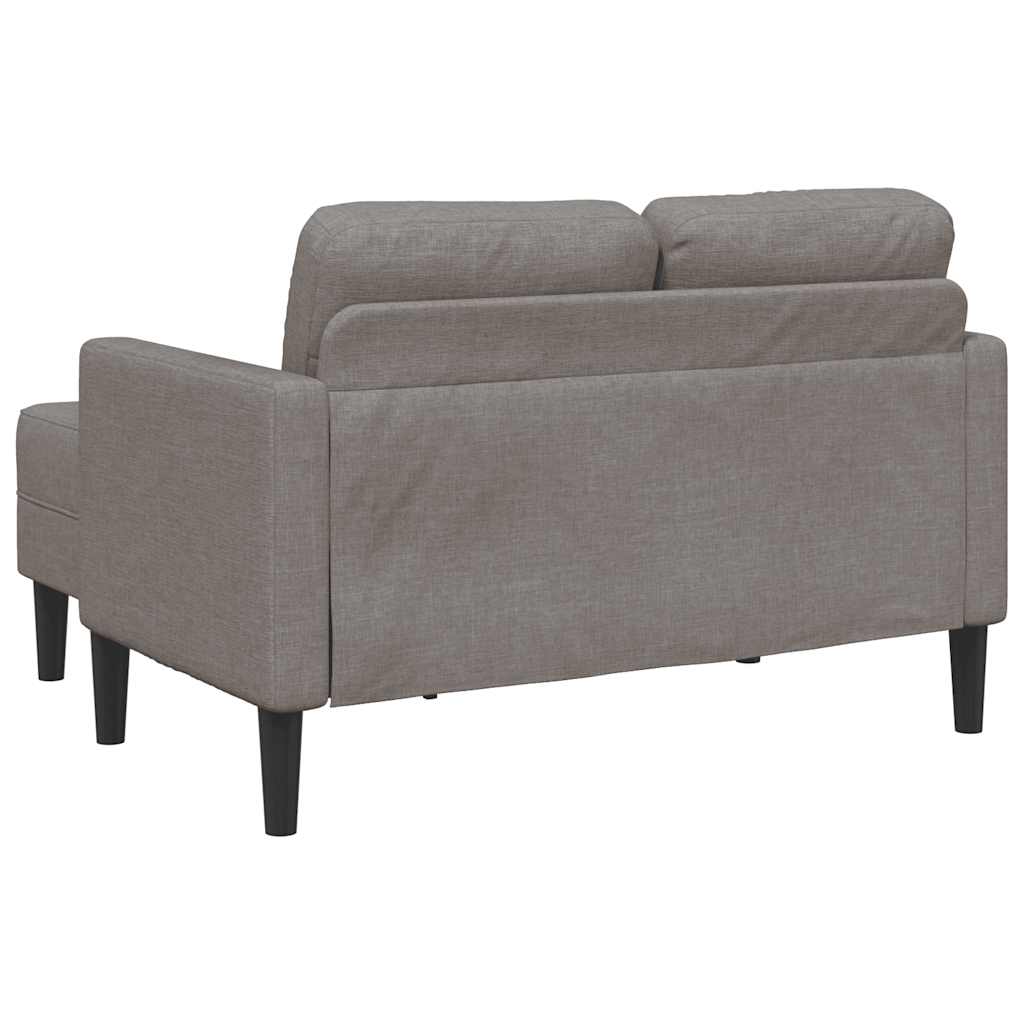 2-Sitzer-Sofa mit Chaiselongue L-Form Hellgrau 125 cm Stoff