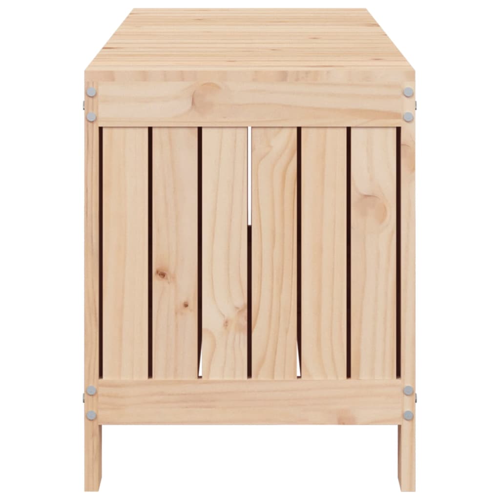 Gartentruhe Grau 76x42,5x54 cm Massivholz Kiefer