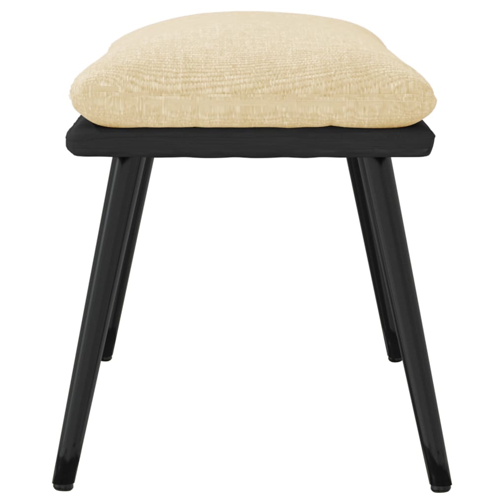 Fußhocker Hellgrau 45x29,5x35 cm Stoff und Kunstleder