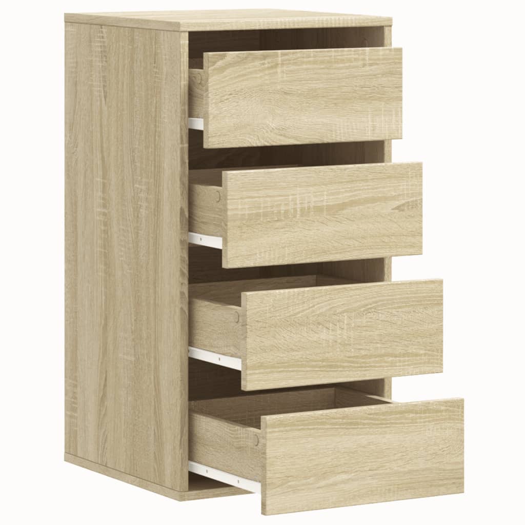 Schubladenschrank Schwarz Eichen-Optik 41 x 40 x 58 cm