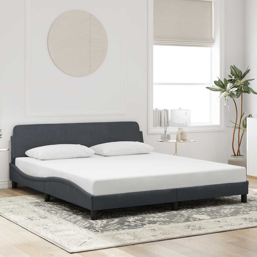 Bettgestell "Dover" Hellgrau 80x200 cm Samt