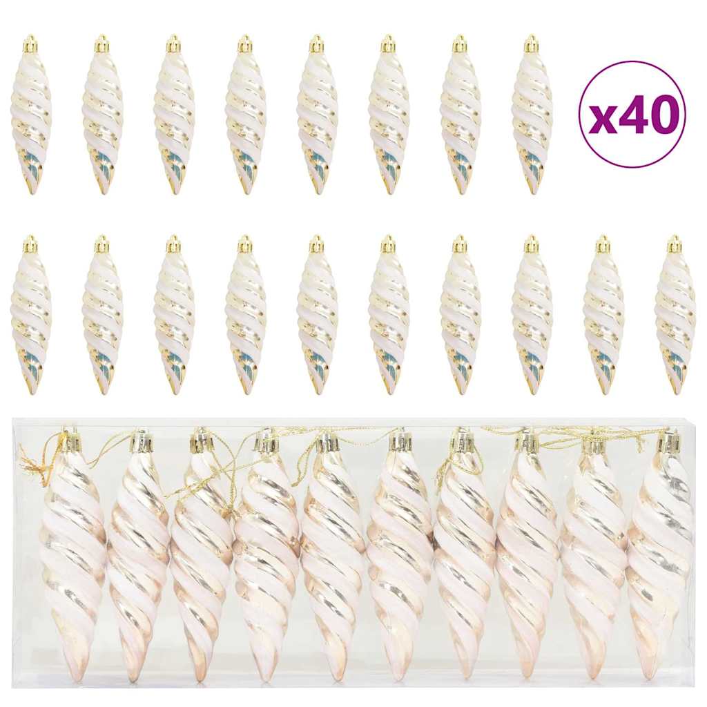 Weihnachtliche Spiralenform Kugel 40 pcs Silber Kunststoff