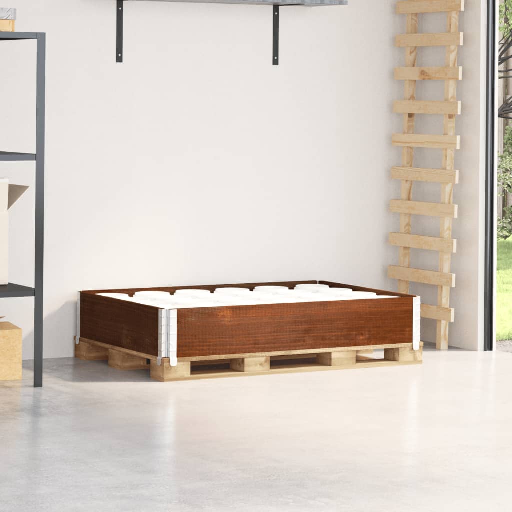 Paletten-Aufsatzrahmen Schwarz 80x60 cm Massivholz Kiefer