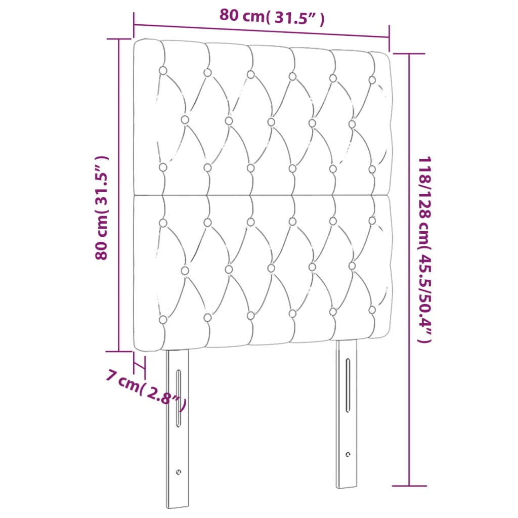 Kopfteil Hellgrau 80x7x118/128 cm Stoff