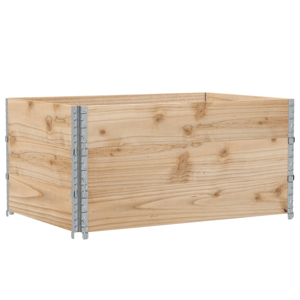 Paletten-Aufsatzrahmen Schwarz 80x60 cm Massivholz Kiefer