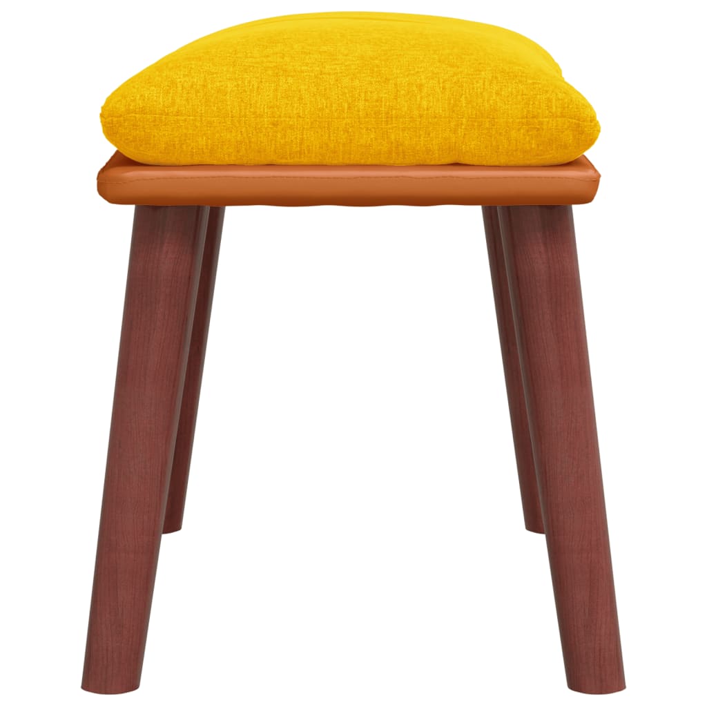 Fußhocker Hellgrau 45x29,5x35 cm Stoff und Kunstleder